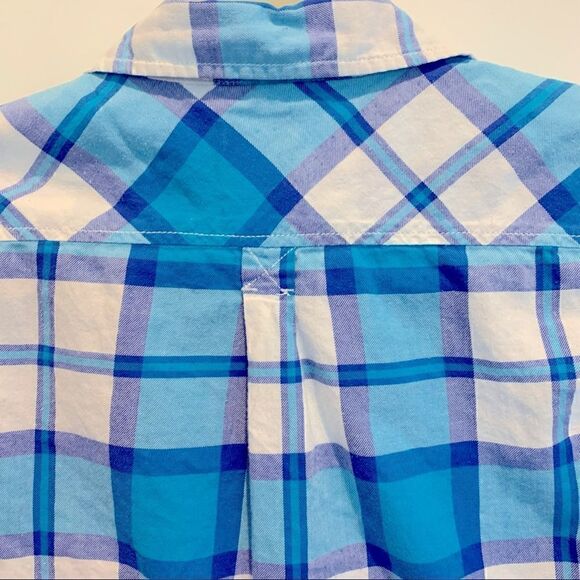 American Eagle Outfitters Blue/White Long Sleeve Button-Down Shirt Size Small S - Picture 6 of 7